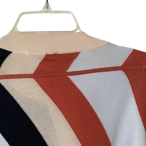COS Striped Asymetric Long Knit Top Sweater Black Rust Blue size XS - Picture 8 of 11